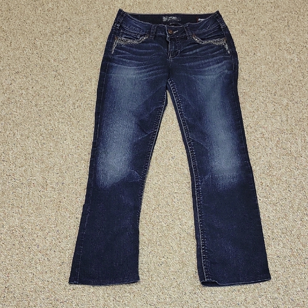 Silver Suki Mid Women's Indigo Slim Boot Cut Denim Sz 28 X 28. Super Stretch.